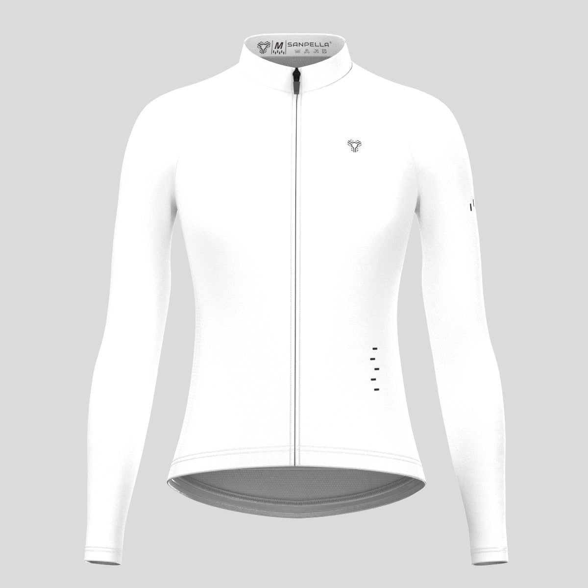 Women's Minimal Solid LS Cycling Jersey - White