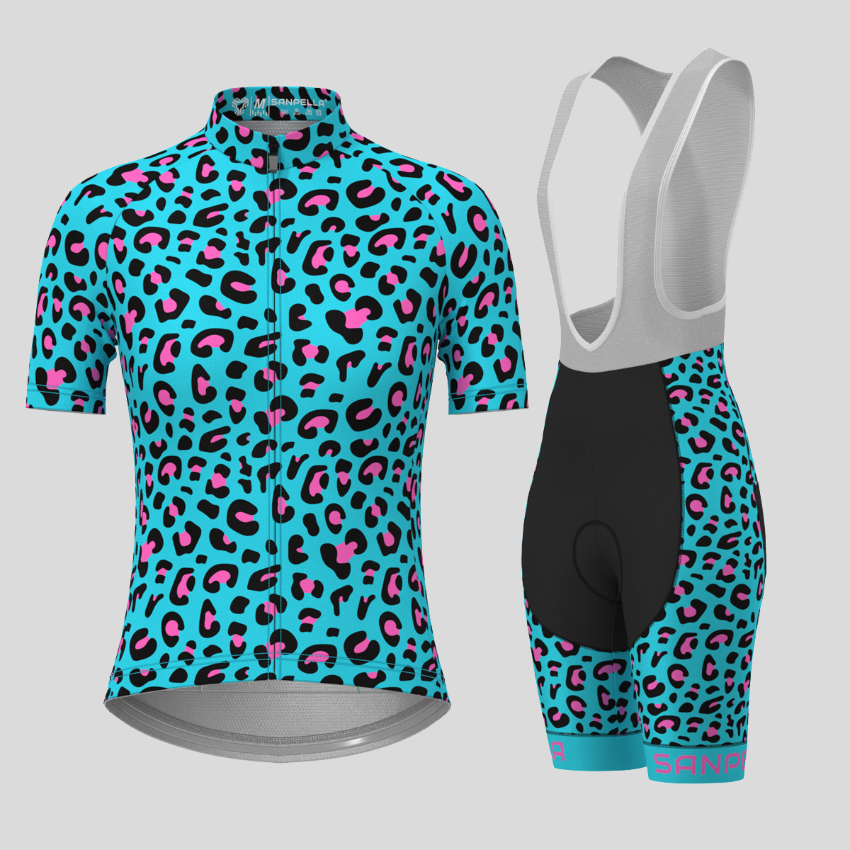 Leopard Print Women's Cycling Kit - Blue