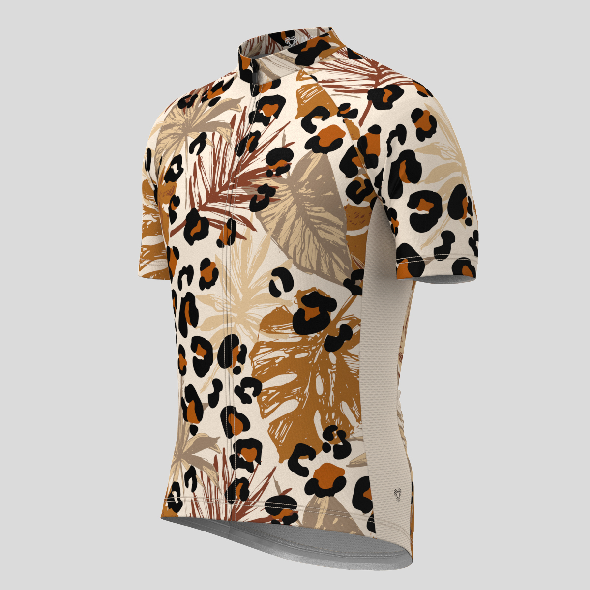 Abstract Tropical Leaves Leopard Spots Men's Cycling Jersey | Sanpella.cc