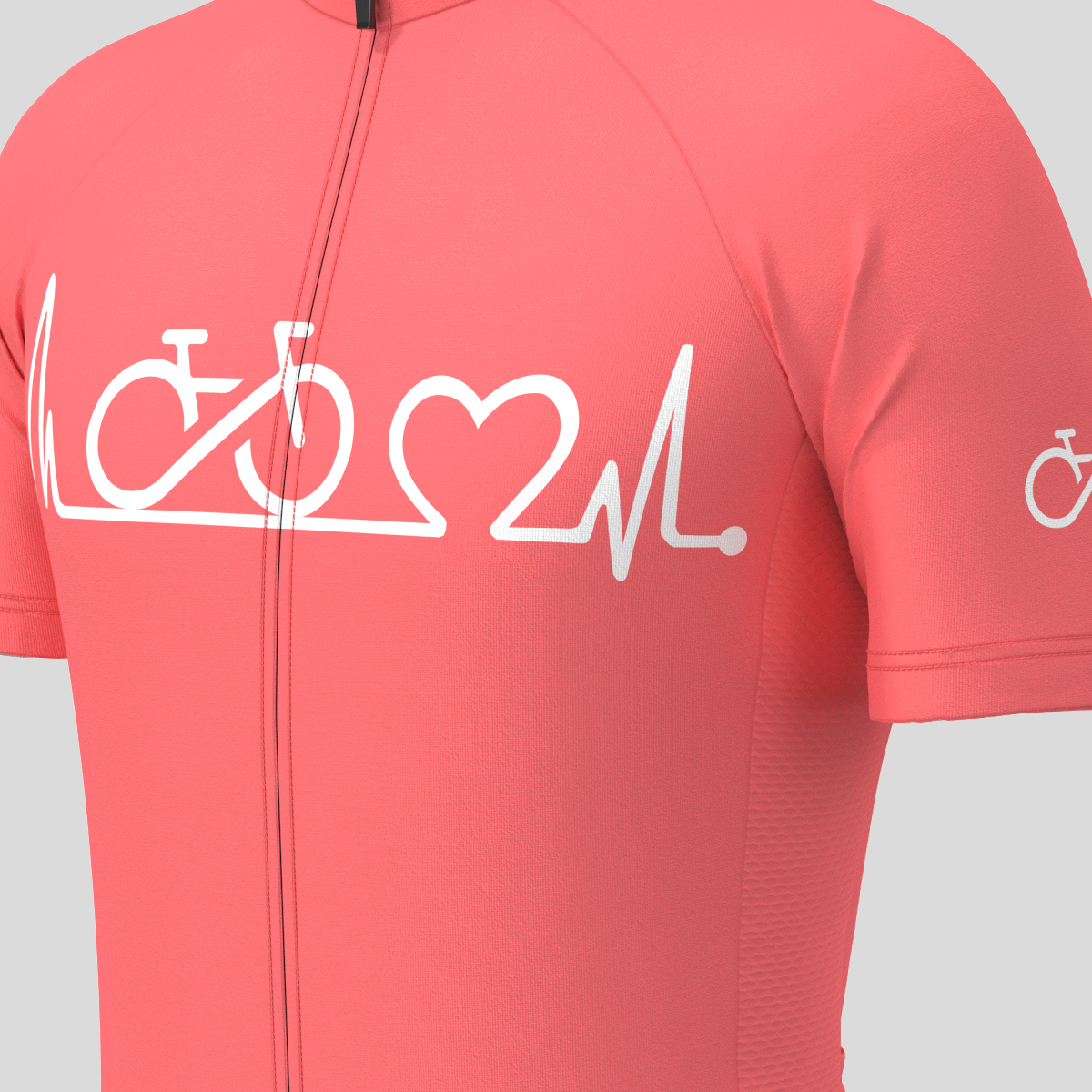Bike Heartbeat Men's Cycling Jersey - Guava