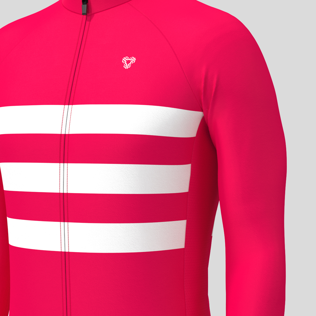 Men's Classic Stripes LS Cycling Jersey - Jester Red