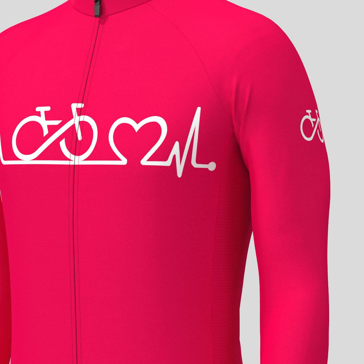 Bike Heartbeat Men's Cycling Jersey - Jester Red 