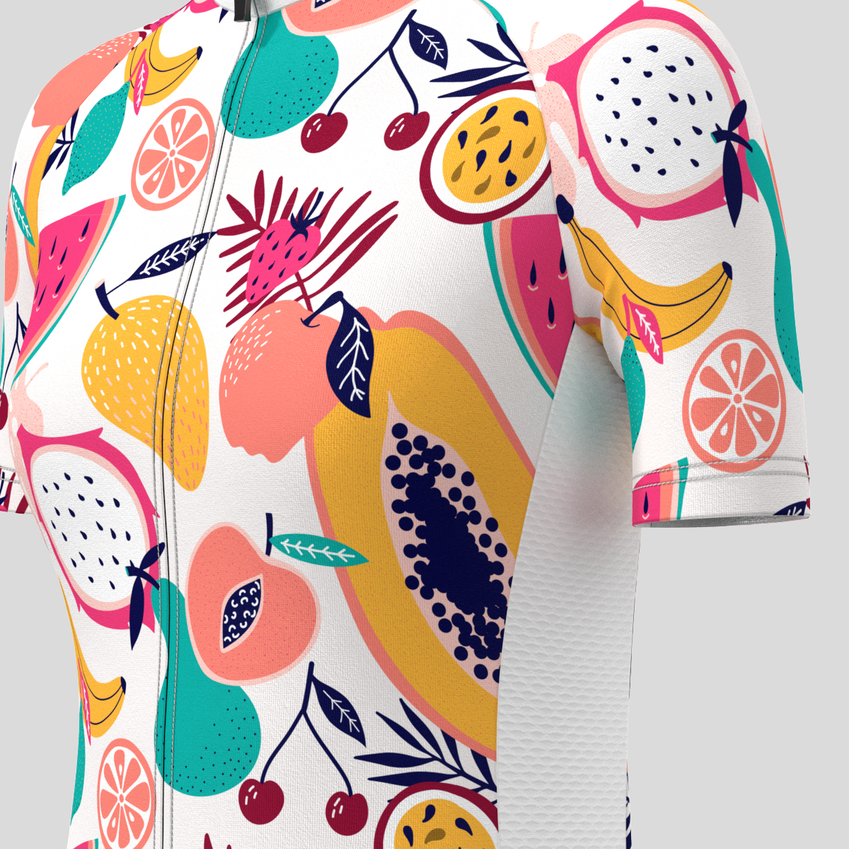 Fresh Tropical Fruit Print Women's Cycling Jersey