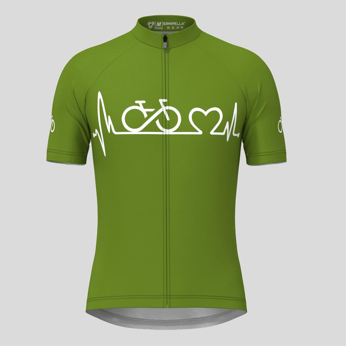 Bike Heartbeat Men's Cycling Jersey - Forest