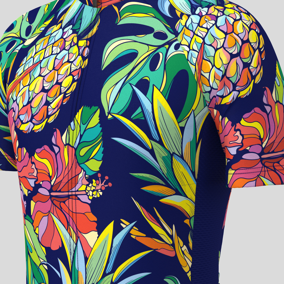 Colorful Tropical Pineapple Men's Cycling Jersey
