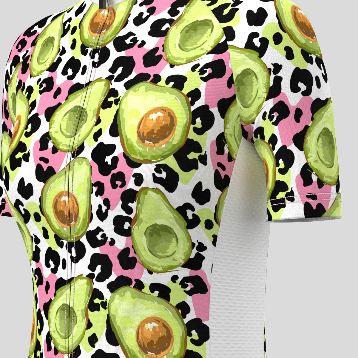 Avocado Leopard Print Women's Cycling Jersey