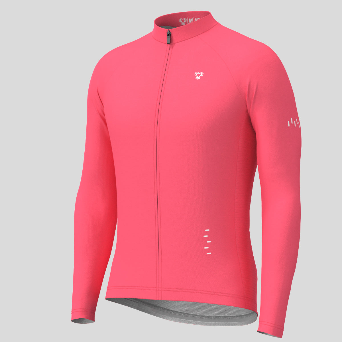 Men's Minimal Solid LS Cycling Jersey - Pink