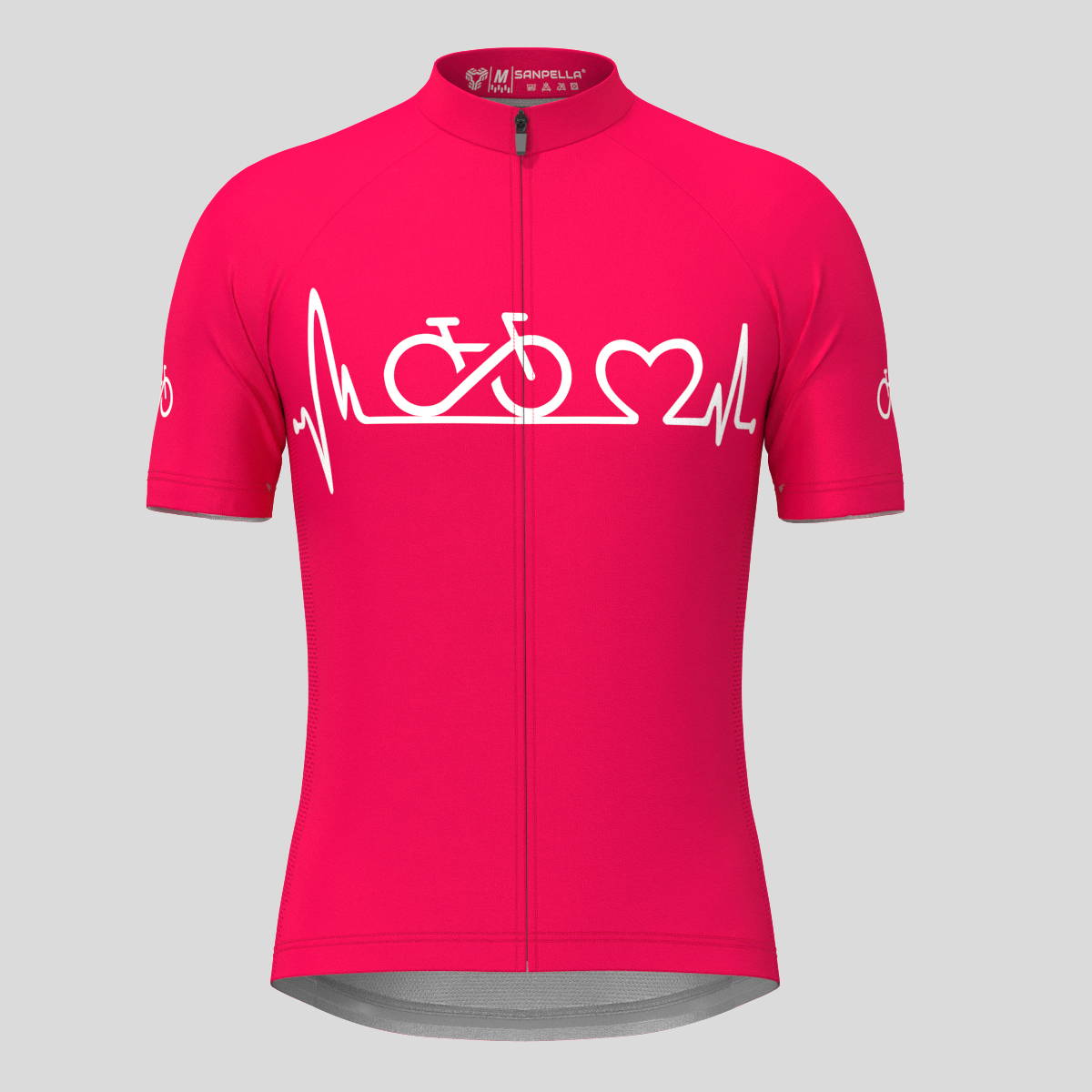 Bike Heartbeat Men's Cycling Jersey - Jester Red