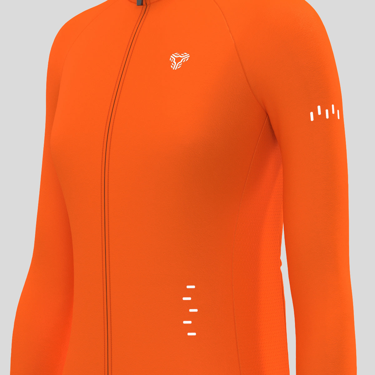 Women's Minimal Solid LS Cycling Jersey - Tangerine