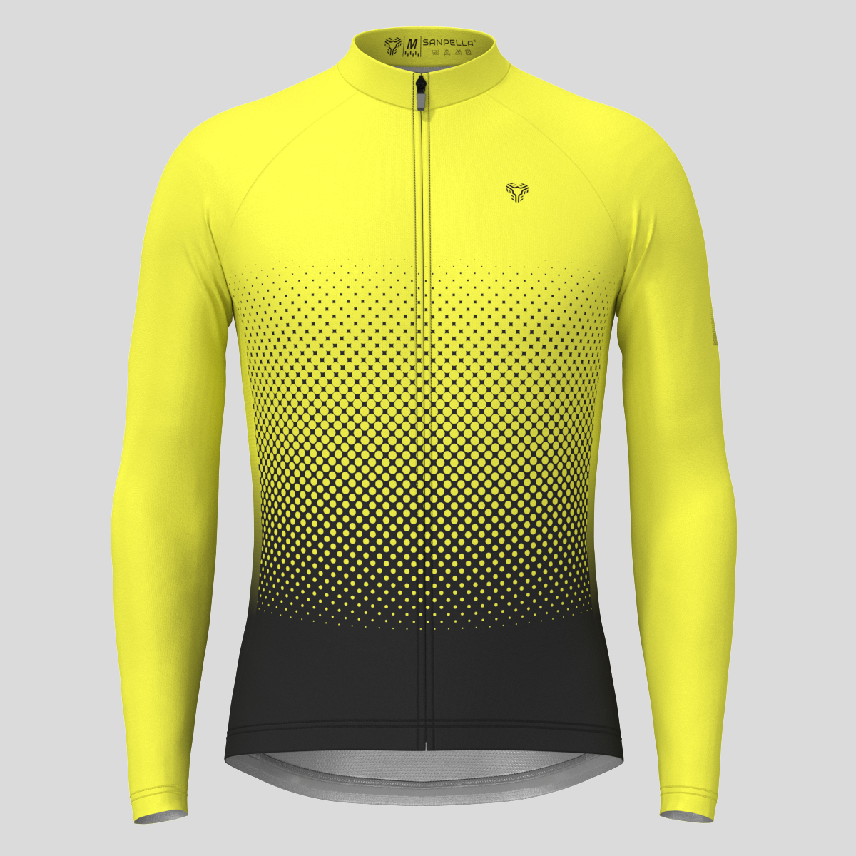 Polka Dot Gradient Men's LS Cycling Jersey - Yellow