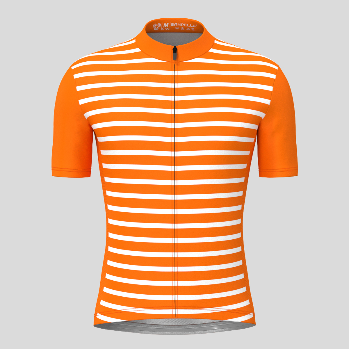Minimal Stripes Men's Cycling Jersey - Orange