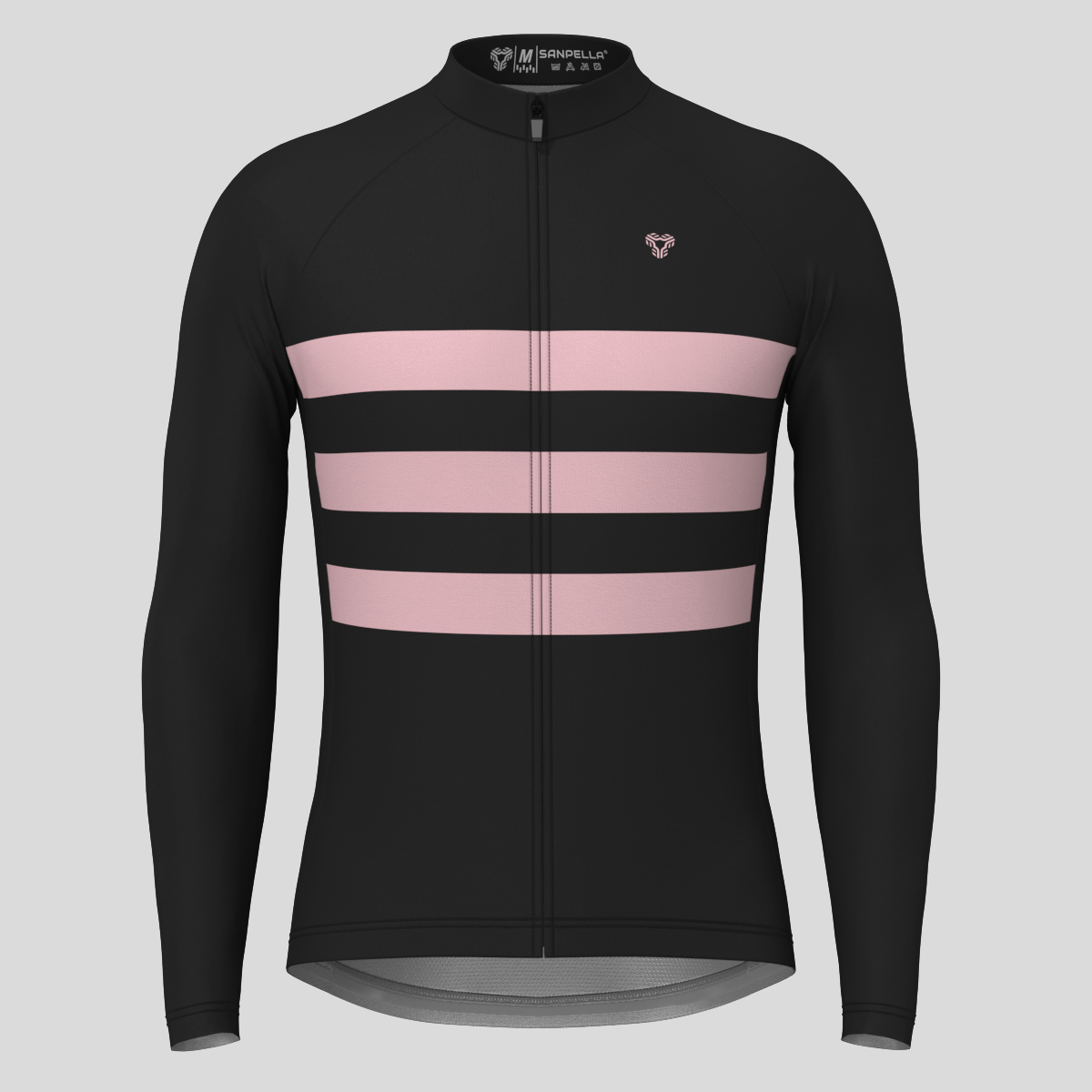 Men's Classic Stripes LS Cycling Jersey - Black/Pink