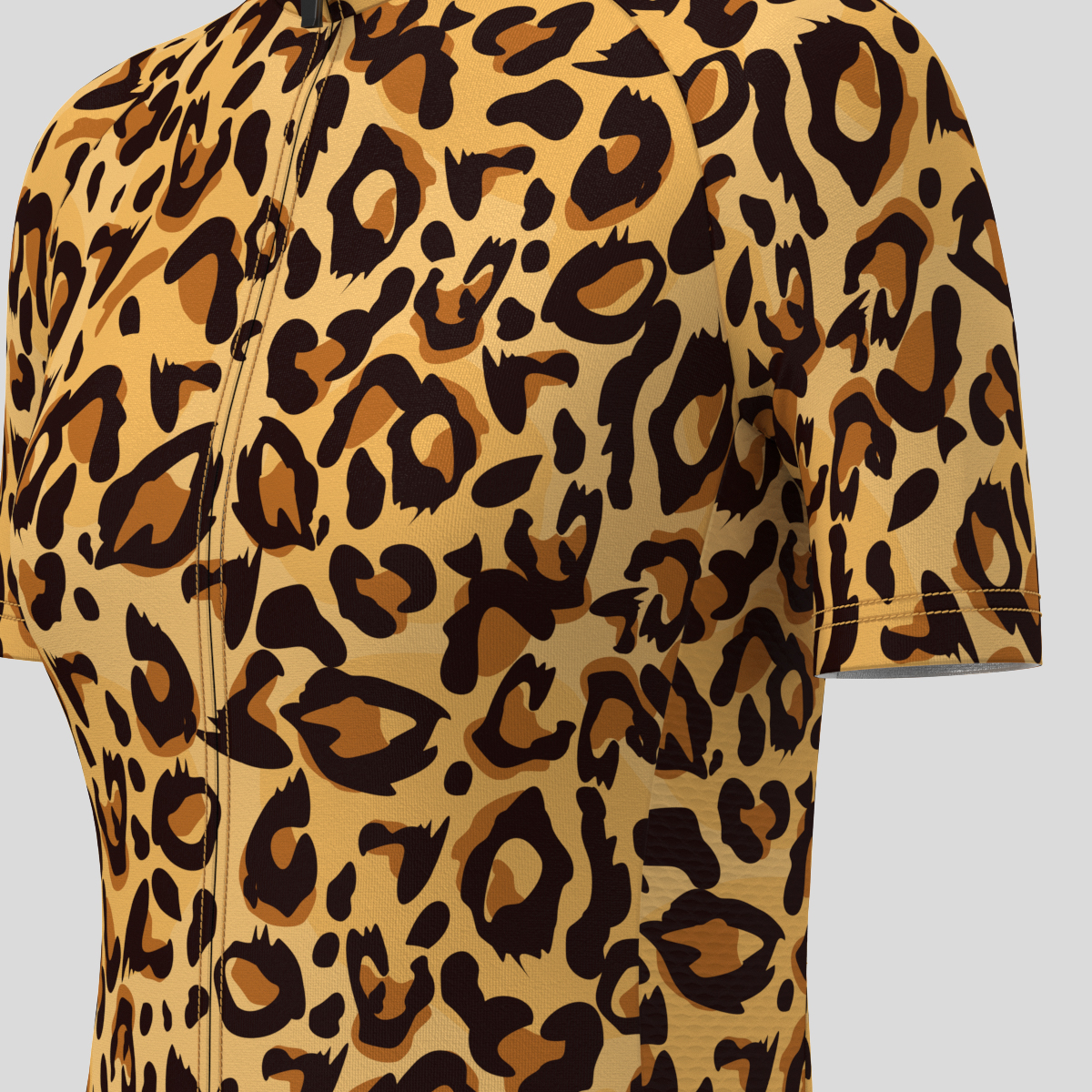Leopard Print Women's Cycling Jersey -  Brown