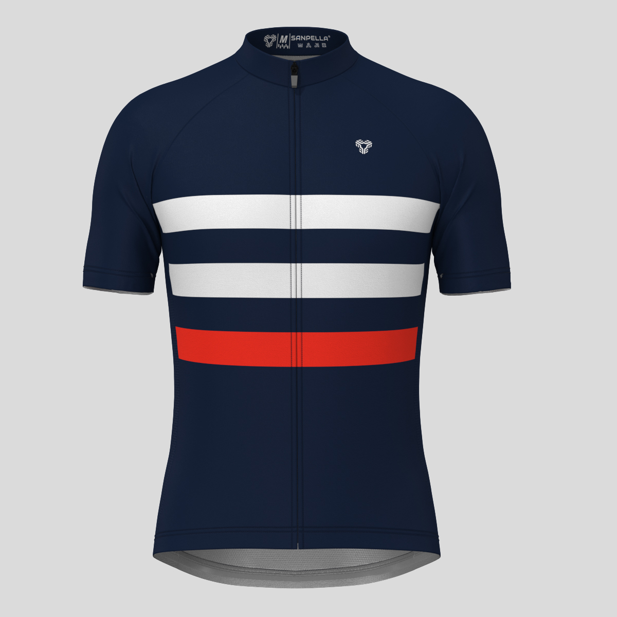 Men's Classic Stripes Cycling Jersey - Navy/White/Red