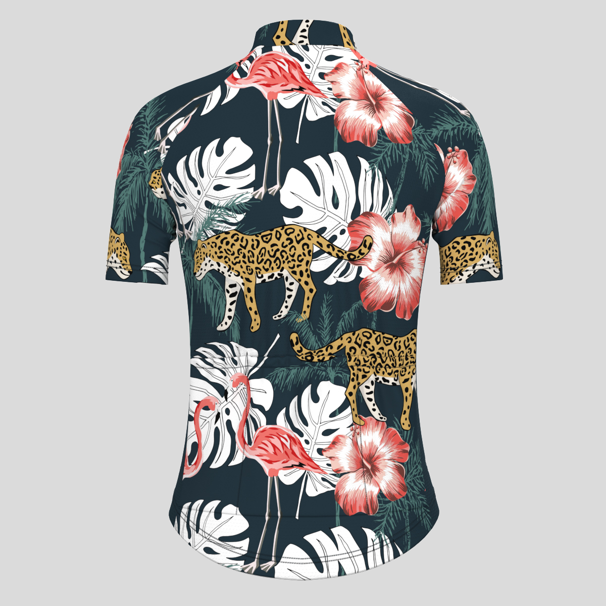 Pink Flamingo Leopard Print Women's Cycling Jersey