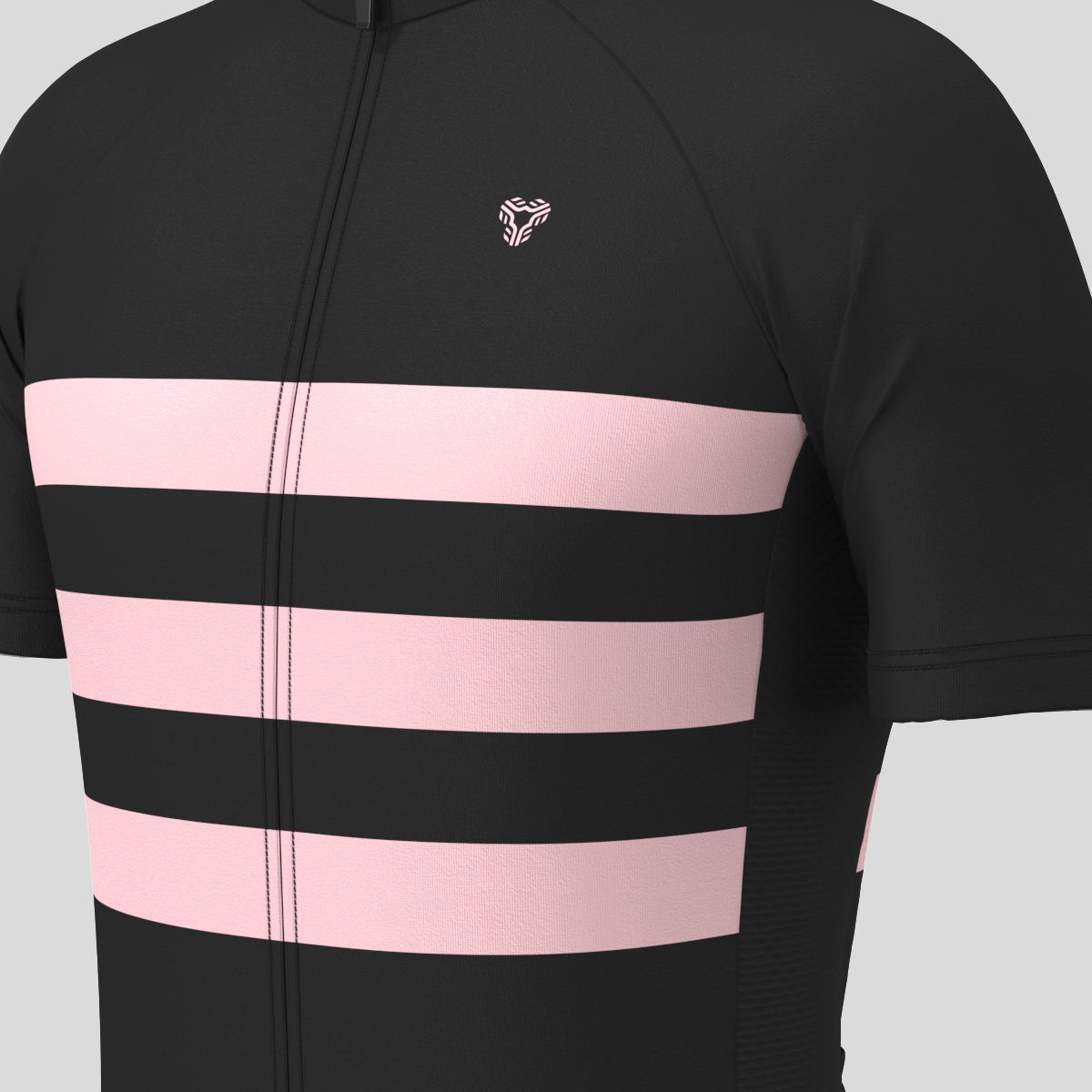Men's Classic Stripes Cycling Jersey - Black/Pink