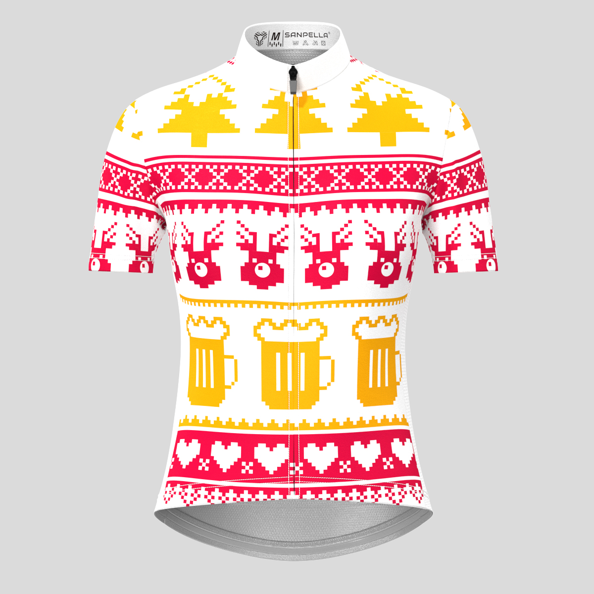 Christmas Sweater Beer Reindeer Women's Cycling Jersey