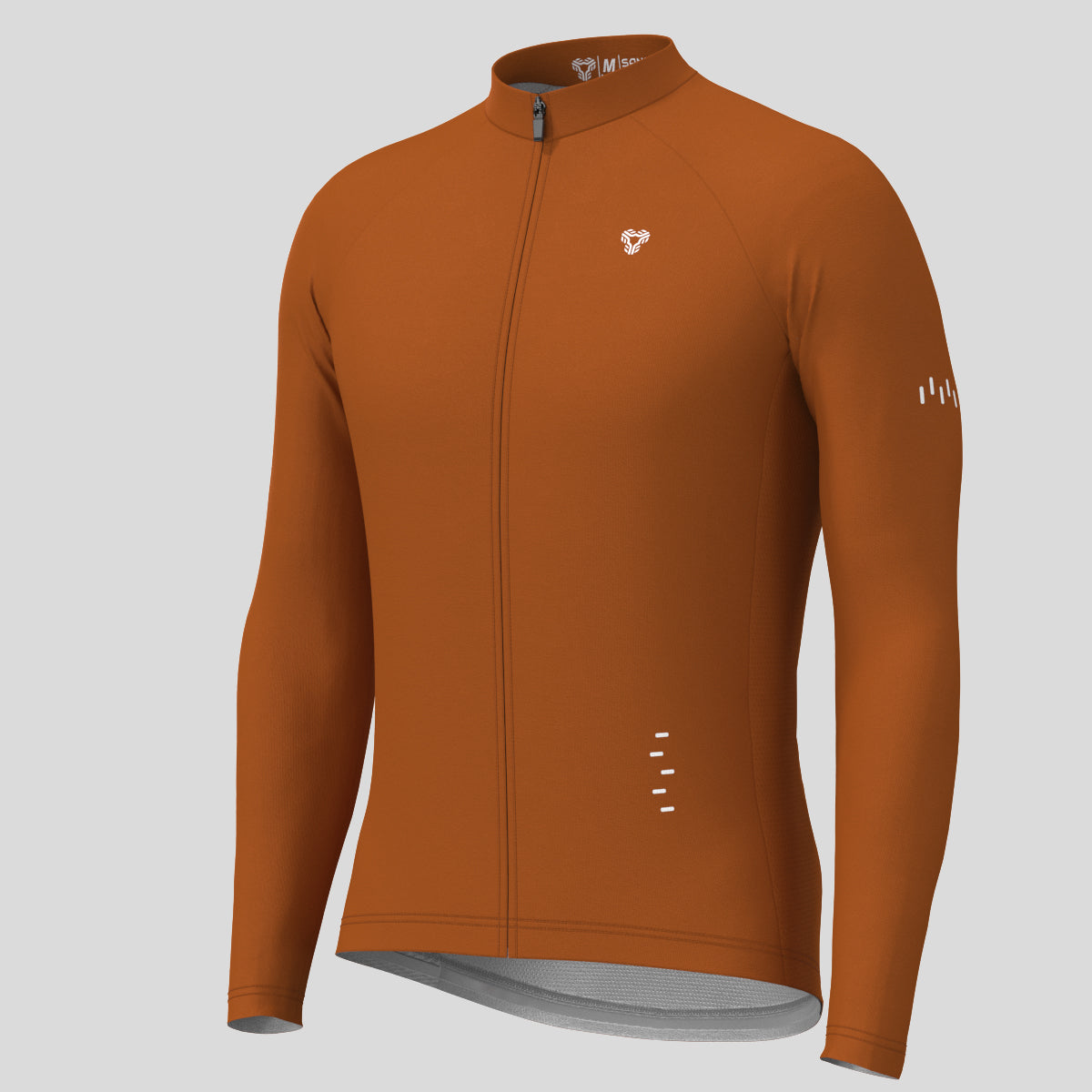 Men's Minimal Solid LS Cycling Jersey - Caramel