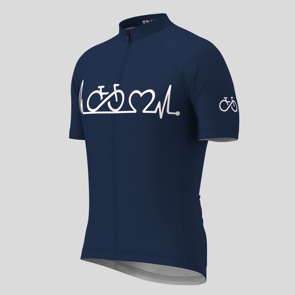 Bike Heartbeat Men's Cycling Jersey - Navy