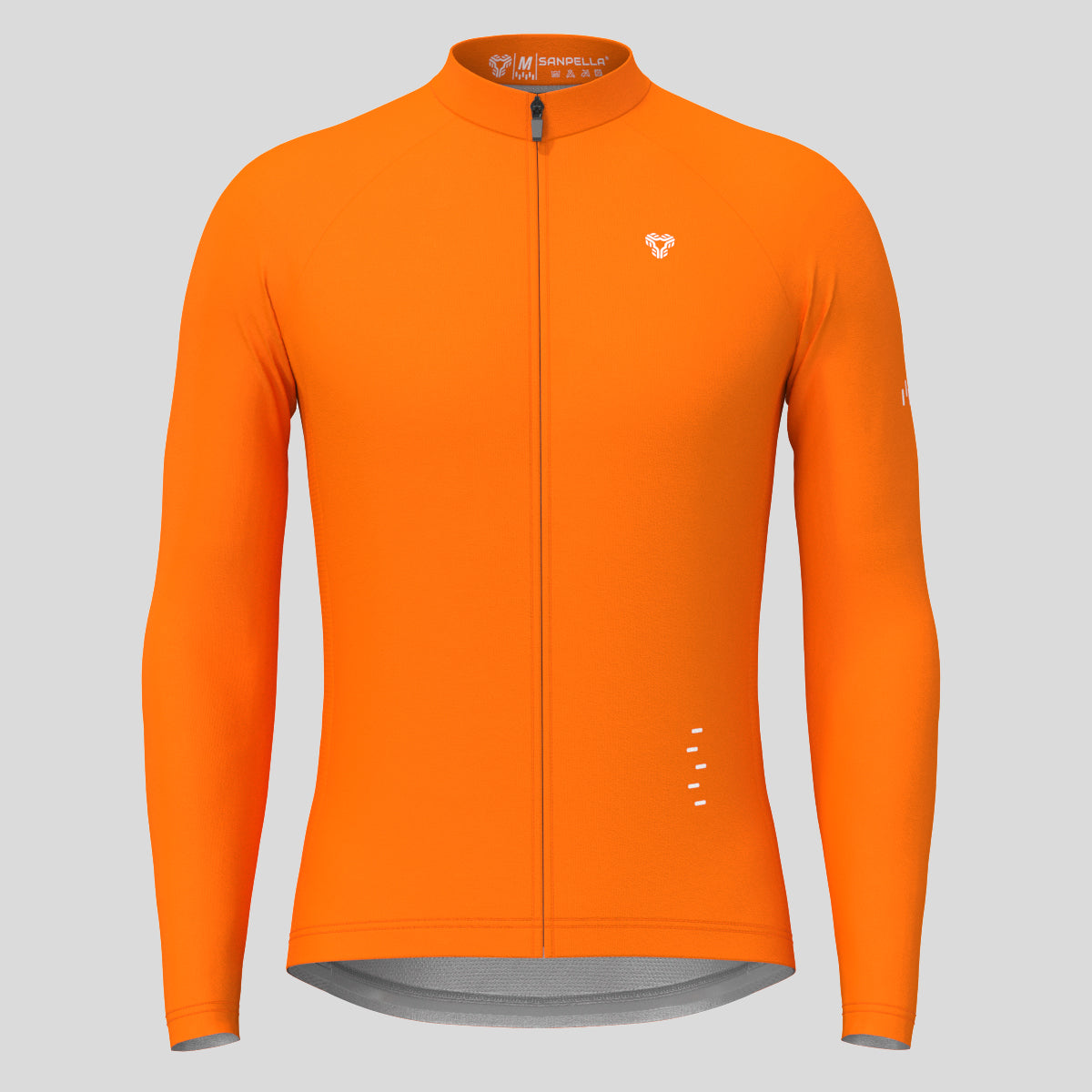 Men's Minimal Solid LS Cycling Jersey - Orange
