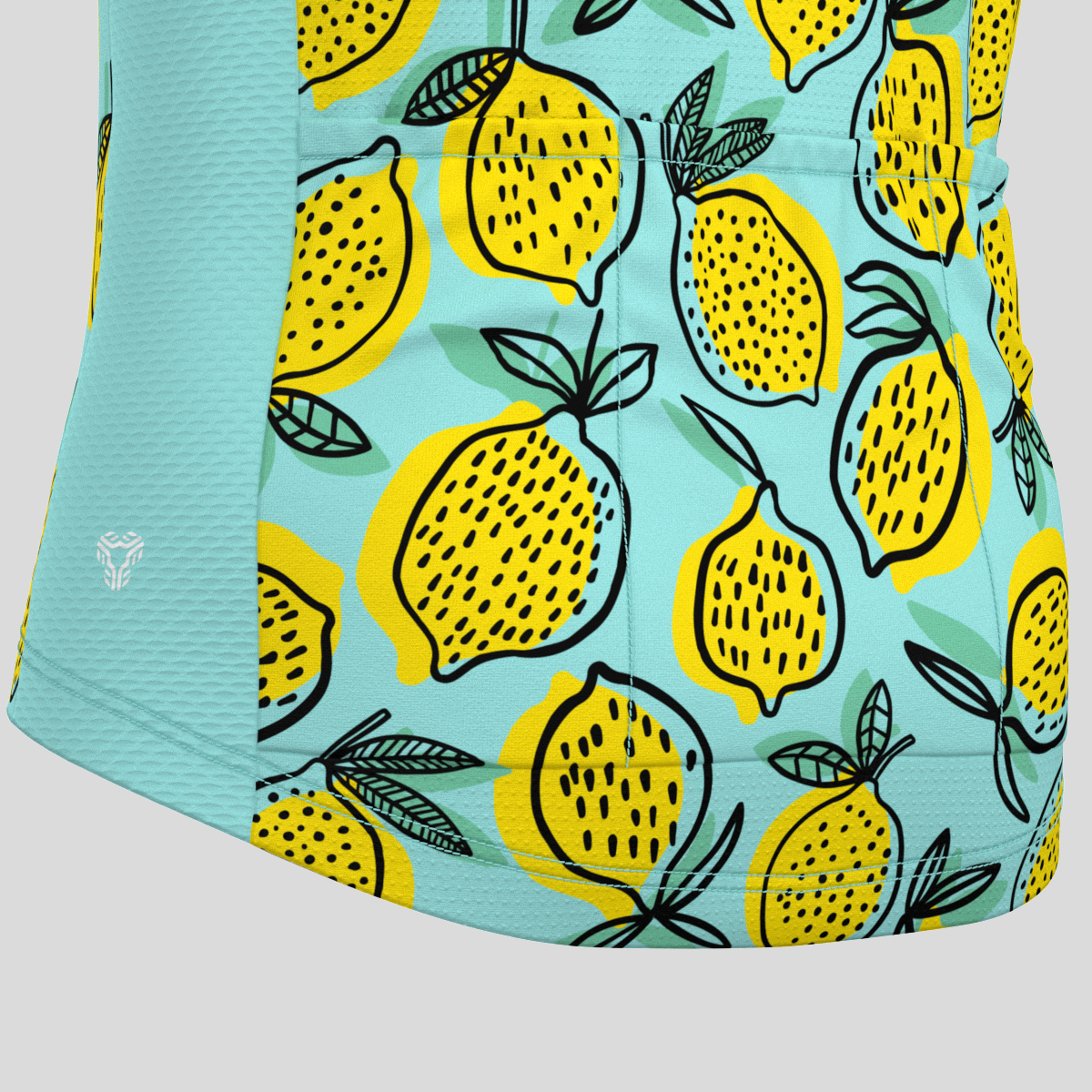 Lemon Print Men's Cycling Jersey - Blue