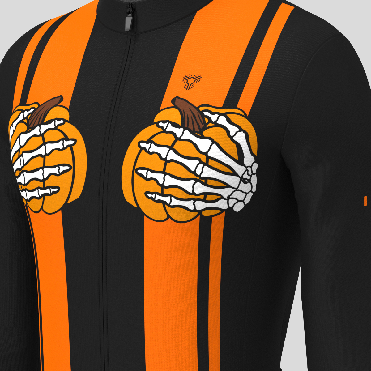Halloween Skeleton Boob Hand Men's LS Cycling Jersey