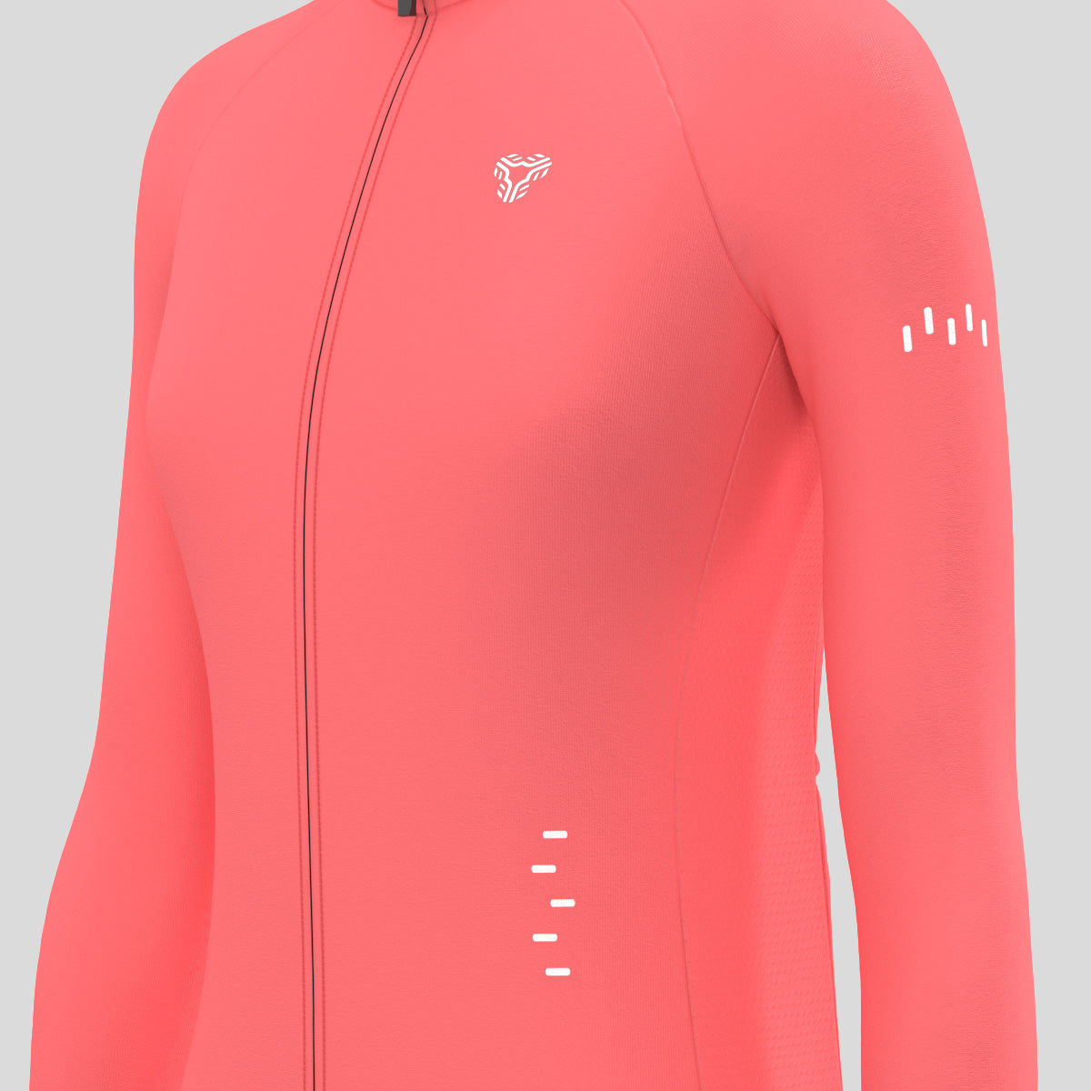 Women's Minimal Solid LS Cycling Jersey - Guava