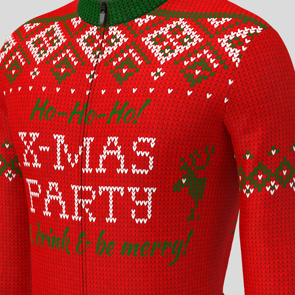 Ugly Sweater Merry Christmas Men's LS Cycling Jersey