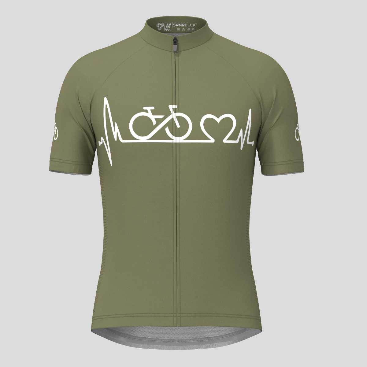 Bike Heartbeat Men's Cycling Jersey - Olive