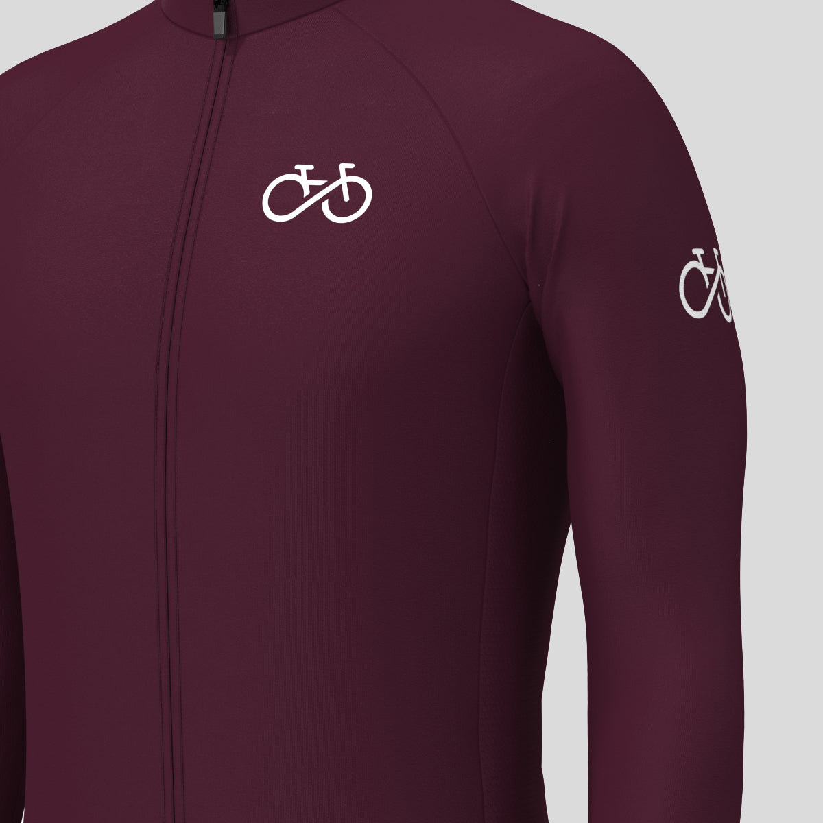 Men's Ride Forever LS Cycling Jersey - Burgundy