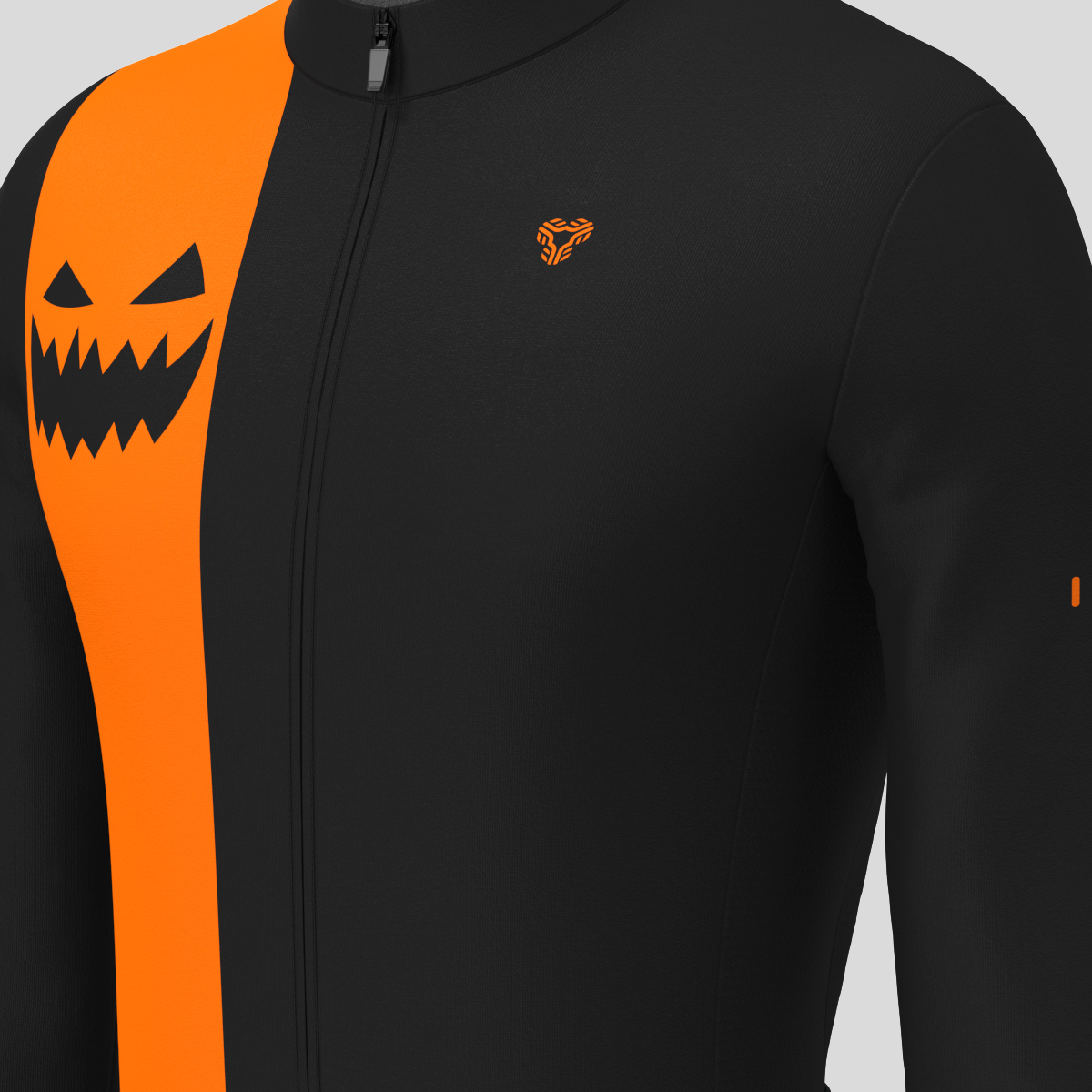 Halloween Pumpkin Men's LS Cycling Jersey