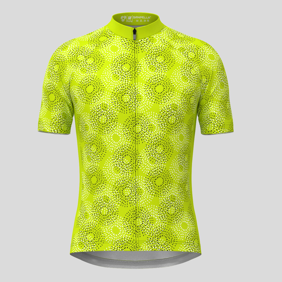 Abstract Irregular Kiwi Print Men's Cycling Jersey