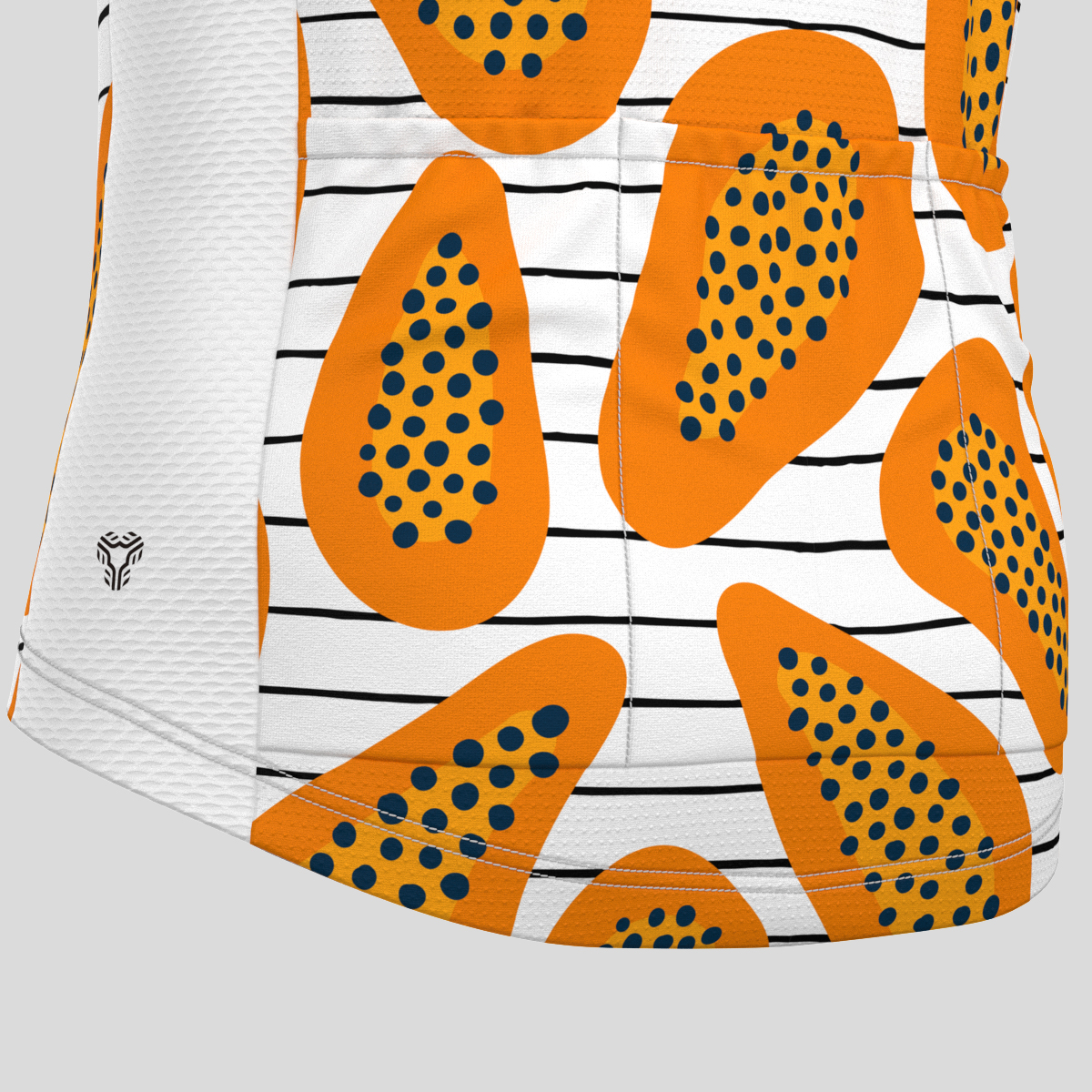 Papaya Stripes Print Men's Cycling Jersey