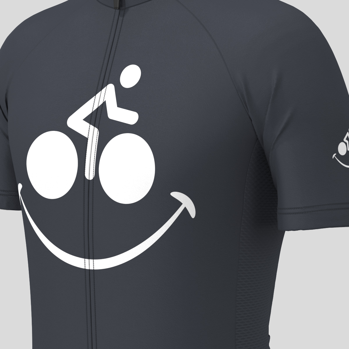 Bike Smile Men's Cycling Jersey - Graphite