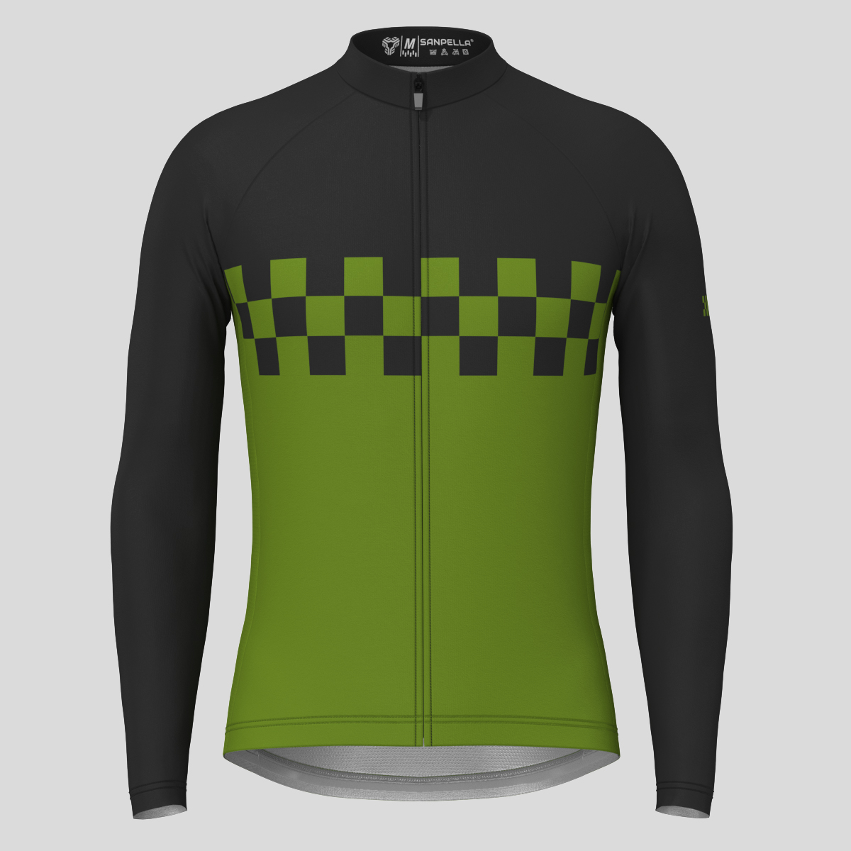 Men's Checkered Flag LS Cycling Jersey - Forest 