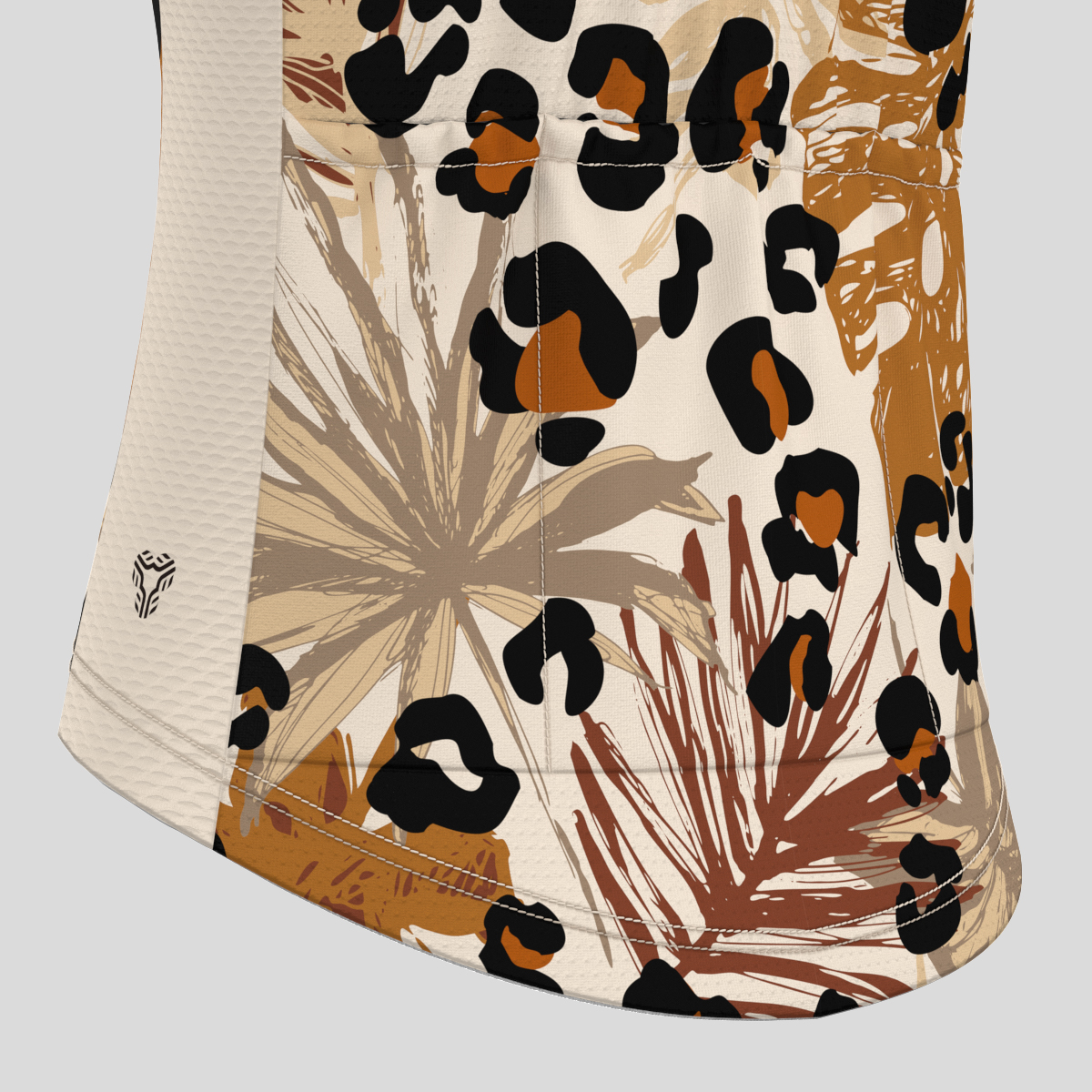 Abstract Tropical Leaves Leopard Spots Women's Cycling Jersey