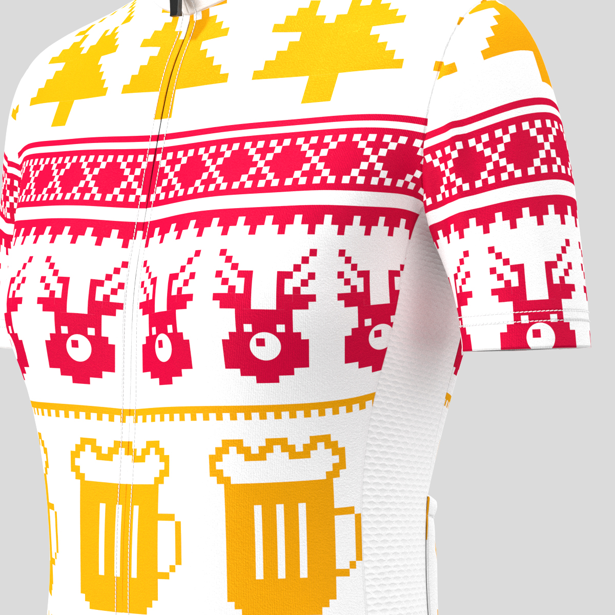 Christmas Sweater Beer Reindeer Women's Cycling Jersey