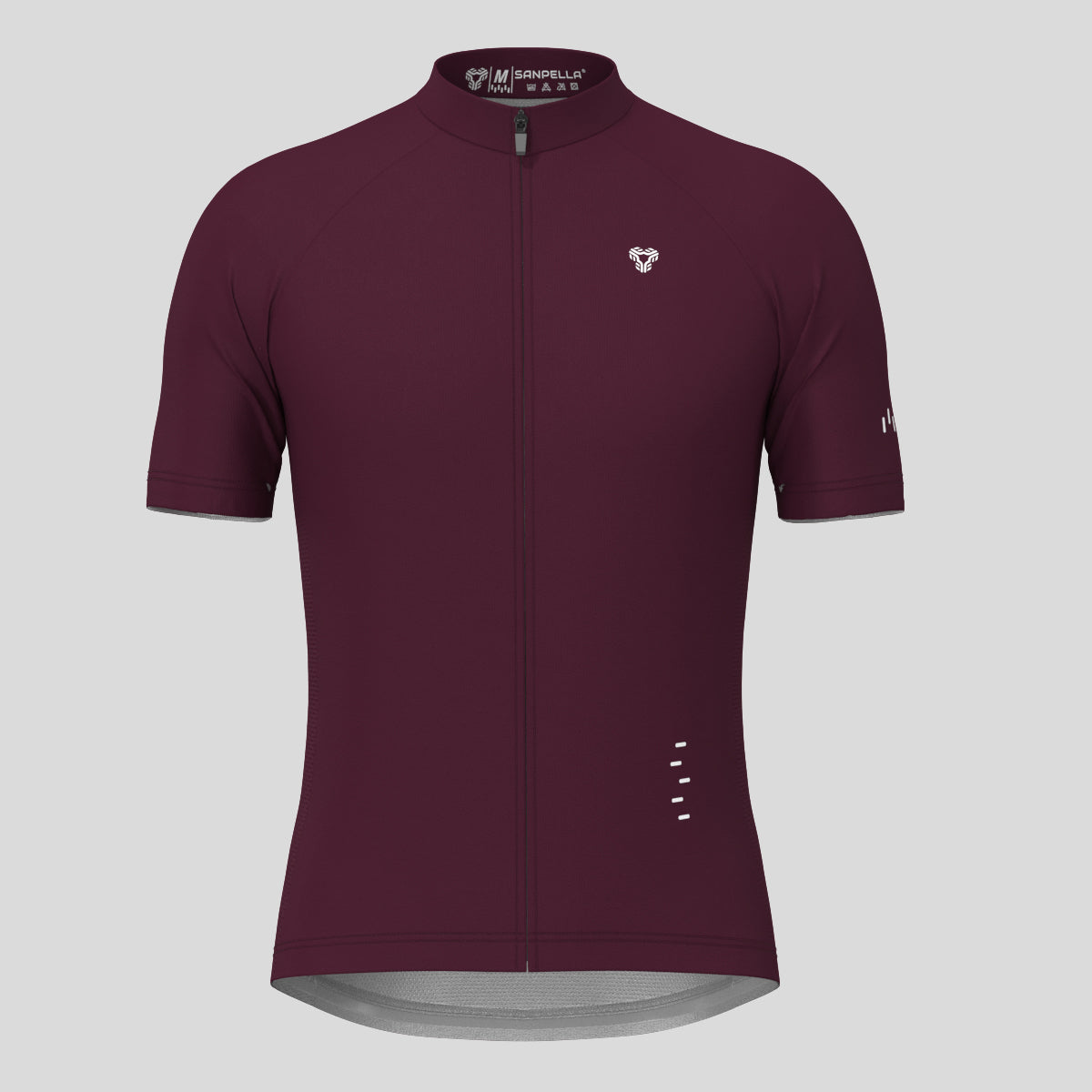 Men's Minimal Solid Cycling Jersey -Burgundy