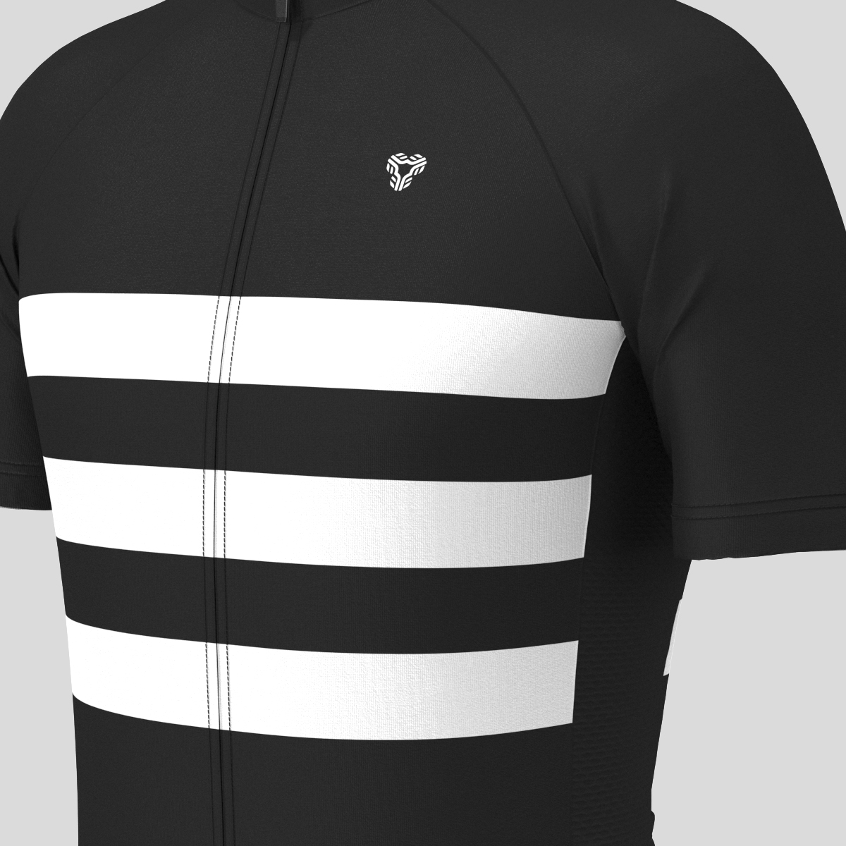 Men's Classic Stripes Cycling Jersey - Black/White