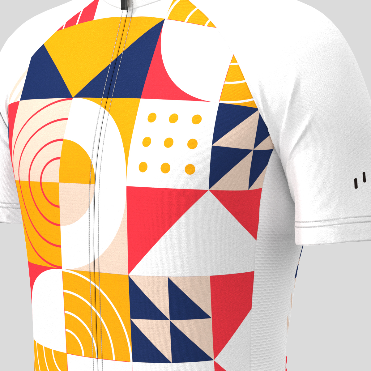 Abstract Geometric Men's Cycling Jersey - Orange