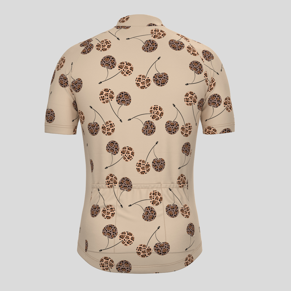 Men's Cherry Leopard Print Cycling Jersey