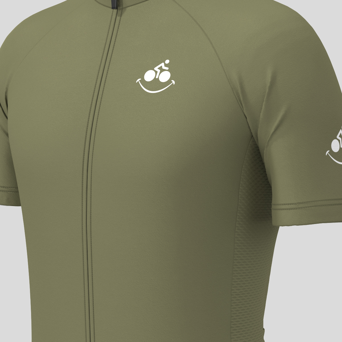 Men's Bike Smile Cycling Jersey - Olive