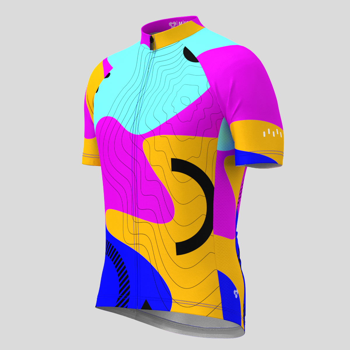 Memphis Geo Men's Cycling Jersey - Blue/Yellow