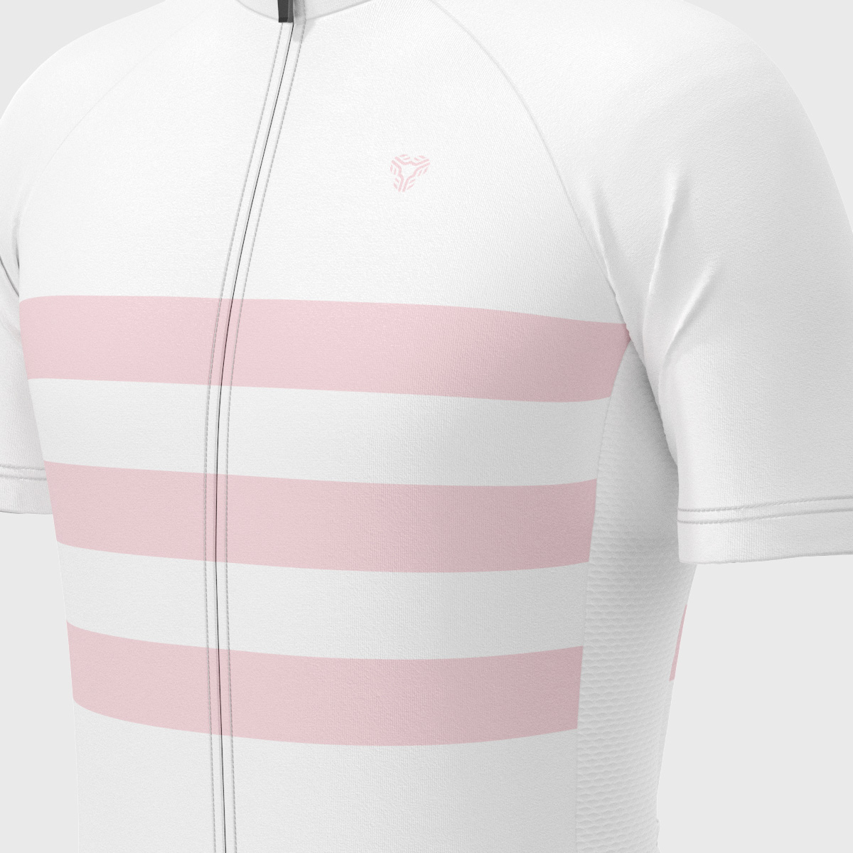 Men's Classic Stripes Cycling Jersey - White/Pink