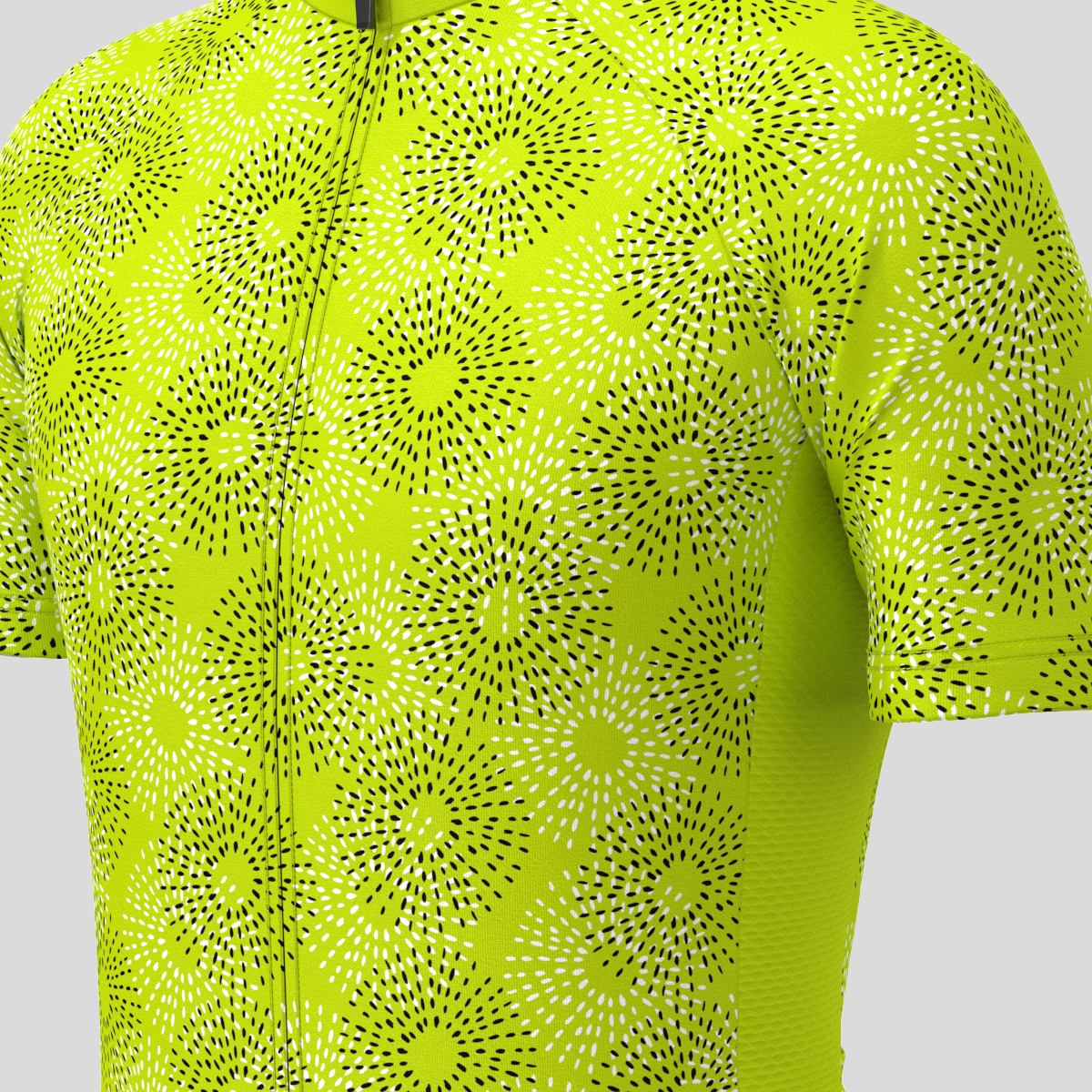 Abstract Irregular Kiwi Print Men's Cycling Jersey