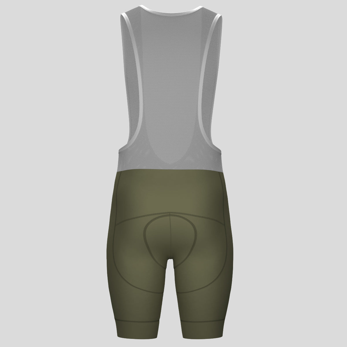 Minimal Solid Men's Bib Shorts - Olive
