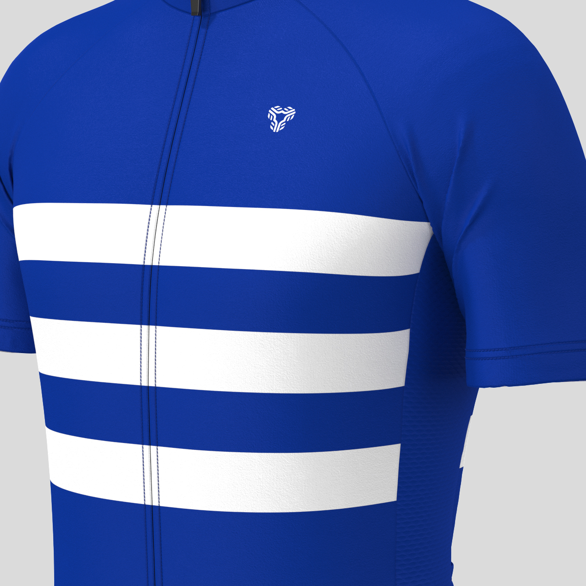 Men's Classic Stripes Cycling Jersey - Racing Blue
