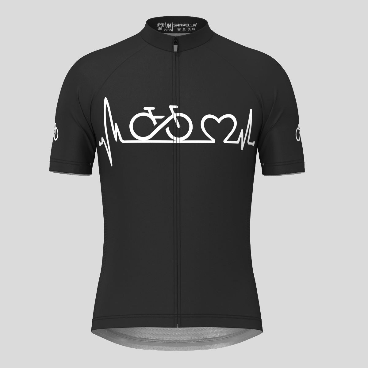 Bike Heartbeat Men's Cycling Jersey - Black