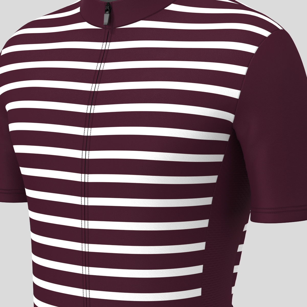 Men's Minimal Stripes Cycling Jersey - Burgundy