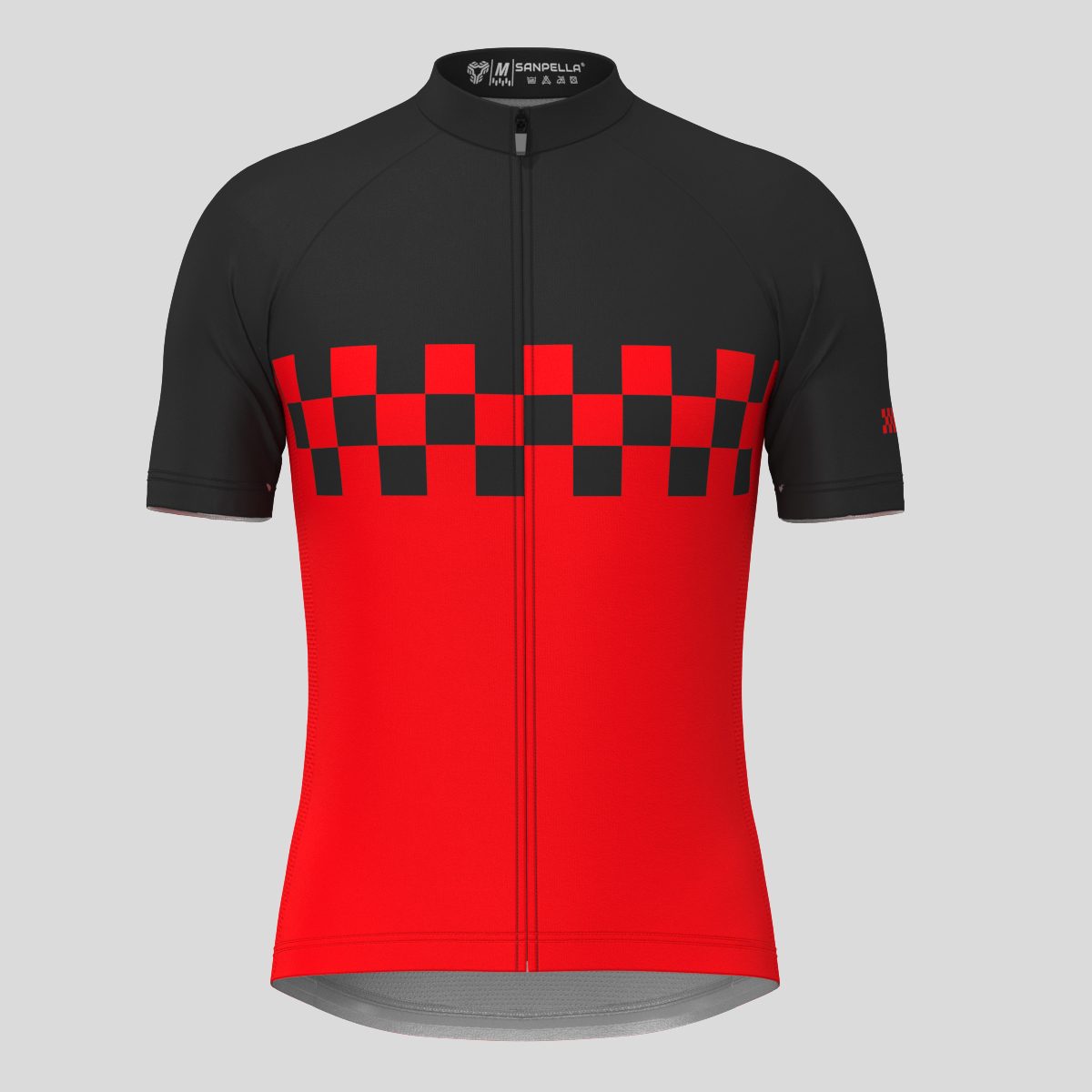 Men's Checkered Flag Cycling Jersey - Red